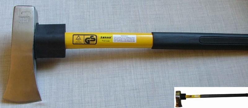 Топор-колун 3600г с фиберглассовой желто-черной ручкой SKRAB ДЛИНА РУЧКИ 860 мм, 20129
