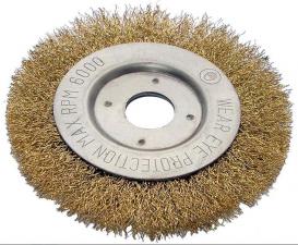 Корщетка-колесо 125х22мм (дисковая) латунированная (гофрированная) для УШМ (болгарки) USPEX 39065U