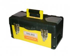 Ящик для инструментов 17 (400*190*200 мм) металл/пластик Желтый с металлическими замками SKRAB 27577