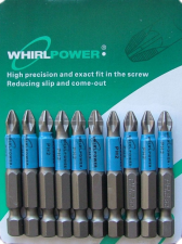 Биты PH2x90 мм магнитные 10 шт WhirlPower 43669