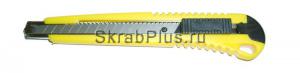 Нож строительный монтажный 9 /0,5 мм с выдвижным лезвием пластиковый корпус металлические направляющие SKRAB 26706 купить оптом и в розницу в СПб