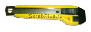 Нож строительный монтажный 18 /0,5 мм с выдвижным лезвием пластиковый корпус металлические направляющие SKRAB 26714 купить оптом и в розницу в СПб