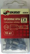 Оригинальное фото упаковки Бит T6x25 TORX торсионных магнитных антислип 10шт SKRAB 43834